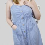 Φόρεμα ριγέ με τιράντα