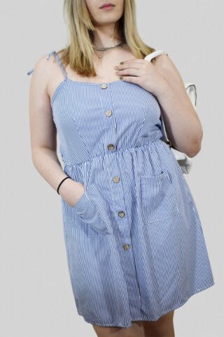 Φόρεμα ριγέ με τιράντα