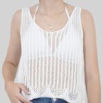 Top με λεπτή πλέξη και λεπτή τιράντα