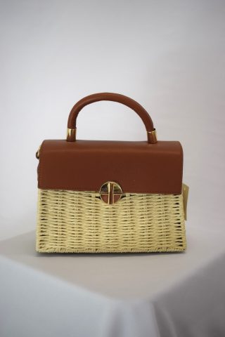 Ψάθινη τσάντα μπαουλάκι - Image 5