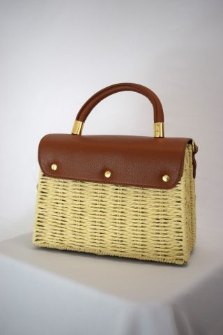 Ψάθινη τσάντα μπαουλάκι - Image 7