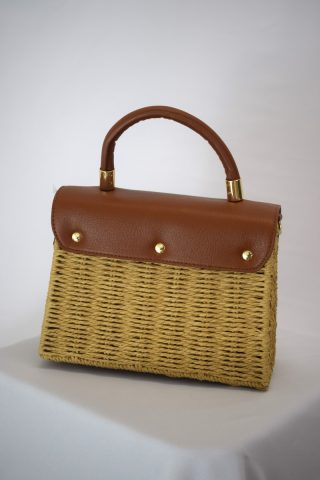 Ψάθινη τσάντα μπαουλάκι - Image 4
