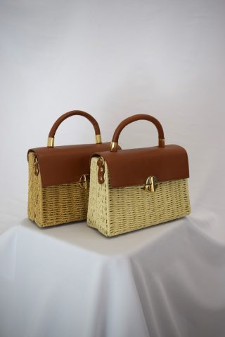 Ψάθινη τσάντα μπαουλάκι