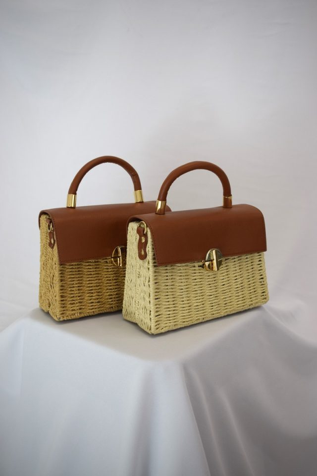 Ψάθινη τσάντα μπαουλάκι