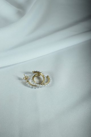 Κρίκοι επιχρυσωμένοι με πέρλες