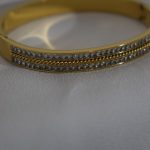 Ατσάλινο βραχίολι με 2 σειρές στρας