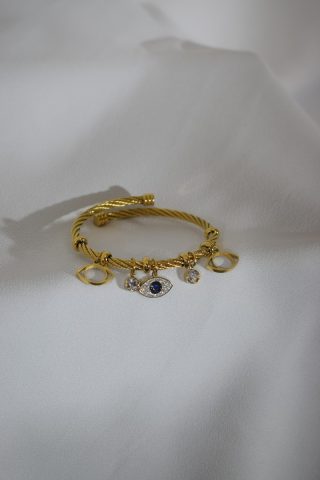 Χειροπέδα ατσάλινη με ματάκια και στρας