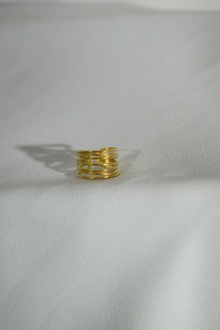 Χρυσό ατσάλινο ρυθμιζόμενο δαχτυλίδι