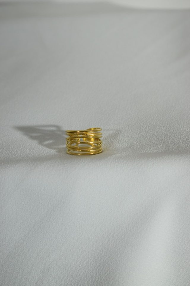 Χρυσό ατσάλινο ρυθμιζόμενο δαχτυλίδι