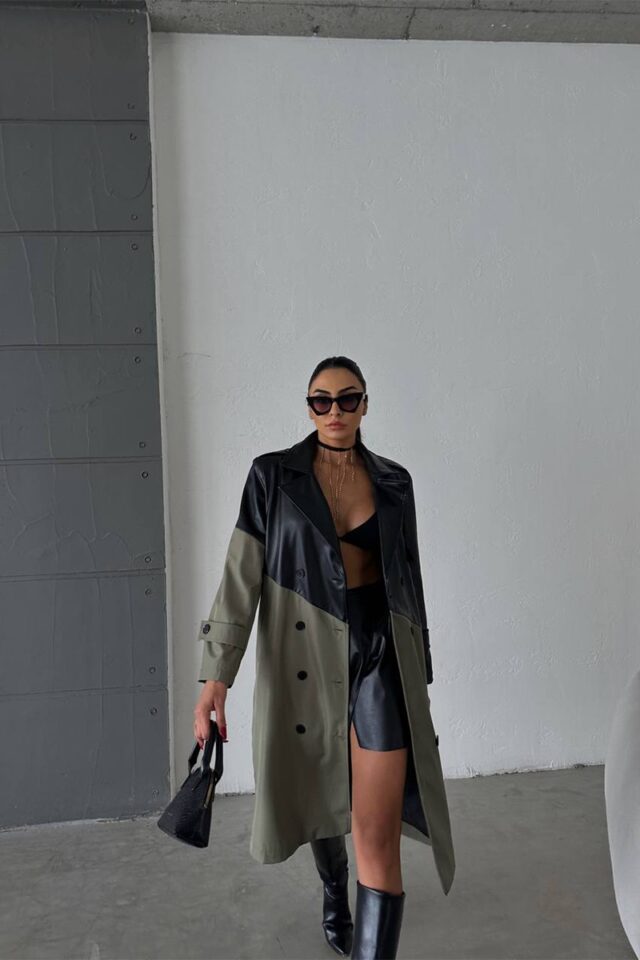 Καπαρντίνα με δερματίνη