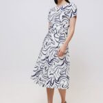 Φόρεμα Εμπριμέ κλος με ζώνη