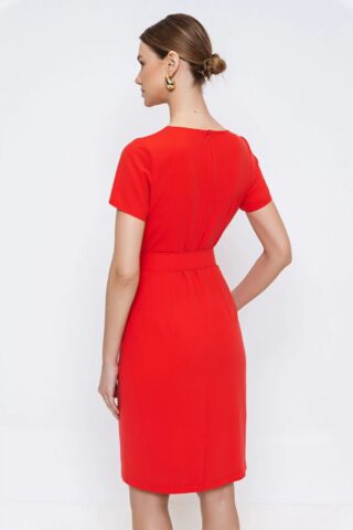 Φόρεμα κρεπ με ζώνη - Image 3