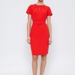 Φόρεμα κρεπ με ζώνη