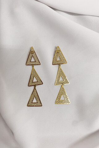 Ατσάλινα κρεμαστά μακριά σκουλαρίκια τρίγωνα