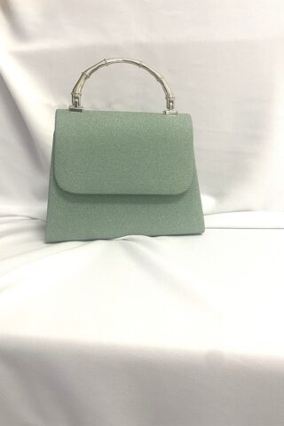 Τσάντα υφασμάτινη με glitter μέντα