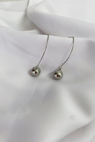 Κρεμαστά ατσάλινα σκουλαρίκια ασημί