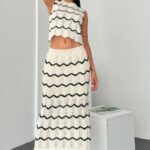 Γυναικείο σετ πλεκτό δίχρωμο