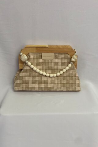 Clutch υφασμάτινο μπεζ