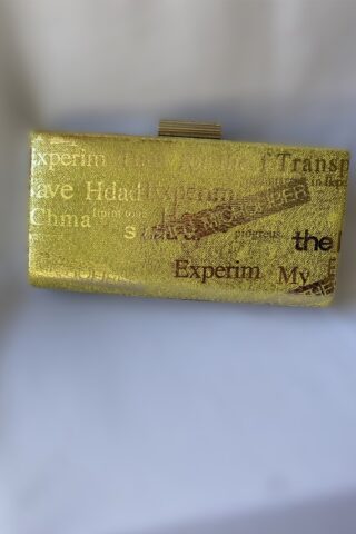 Τσαντάκι κίτρινο χρυσό clutch