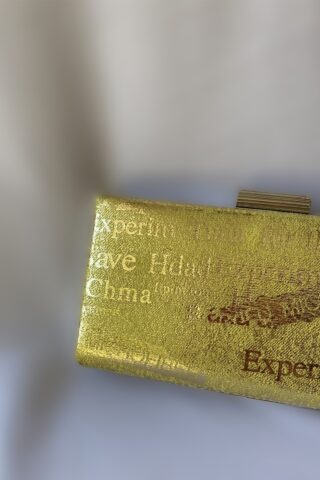 Τσαντάκι κίτρινο χρυσό clutch - Image 3