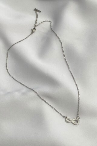 Κολιέ άπειρο σε ασημί χρώμα - Image 2