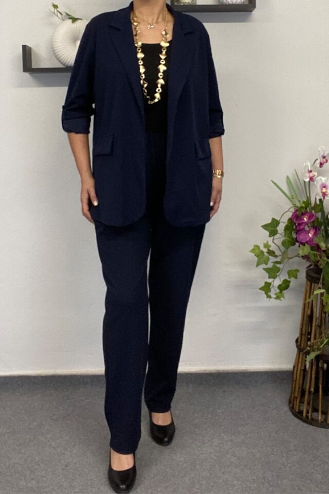 Μπλε γυναικείο κοστούμι-4107 Μπλε γυναικείο κοστούμι