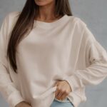 Μπεζ γυναικεία μπλούζα με πιέτες