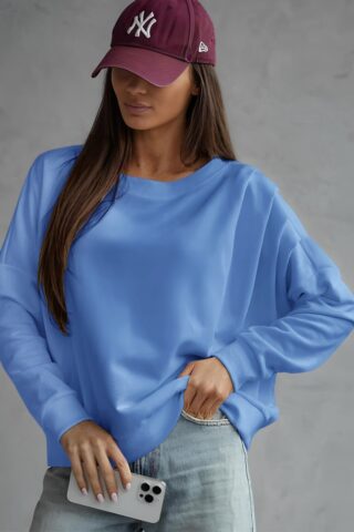 Γαλάζια γυναικεία μπλούζα με πιέτες