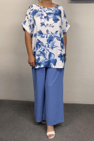 Γυναικείο σετ με φλοράλ μπλούζα
