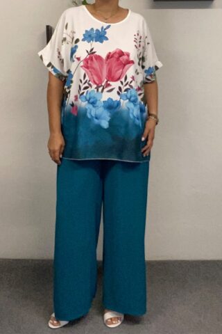 Γυναικείο σετ φλοράλ μπλούζα-παντελόνα - Image 7