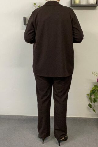 Καφέ γυναικείο κοστούμι - Image 5