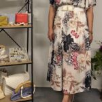 Γυναικείο φλοράλ φόρεμα με ζώνη