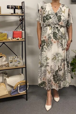 Γυναικείο φλοράλ φόρεμα με ζώνη - Image 7