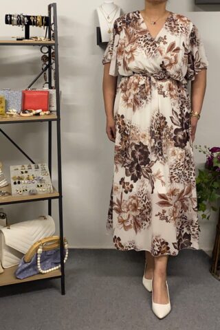 Γυναικείο φλοράλ φόρεμα με ζώνη - Image 11