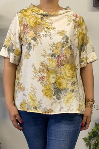 Γυναικεία μπλούζα φλοράλ με γιακά - Image 11