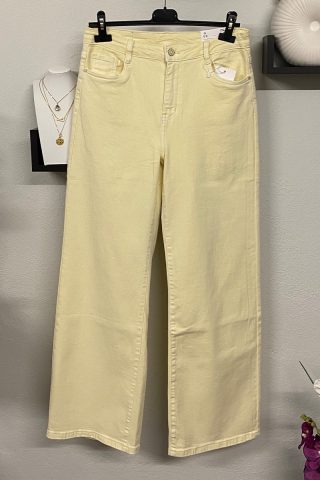 Κίτρινο γυναικείο τζιν wide leg